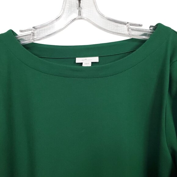 J Jill Size L Top Ponte Knit Button Accent Sleeves Long Sleeve Pullover Blouse - Picture 4 of 12